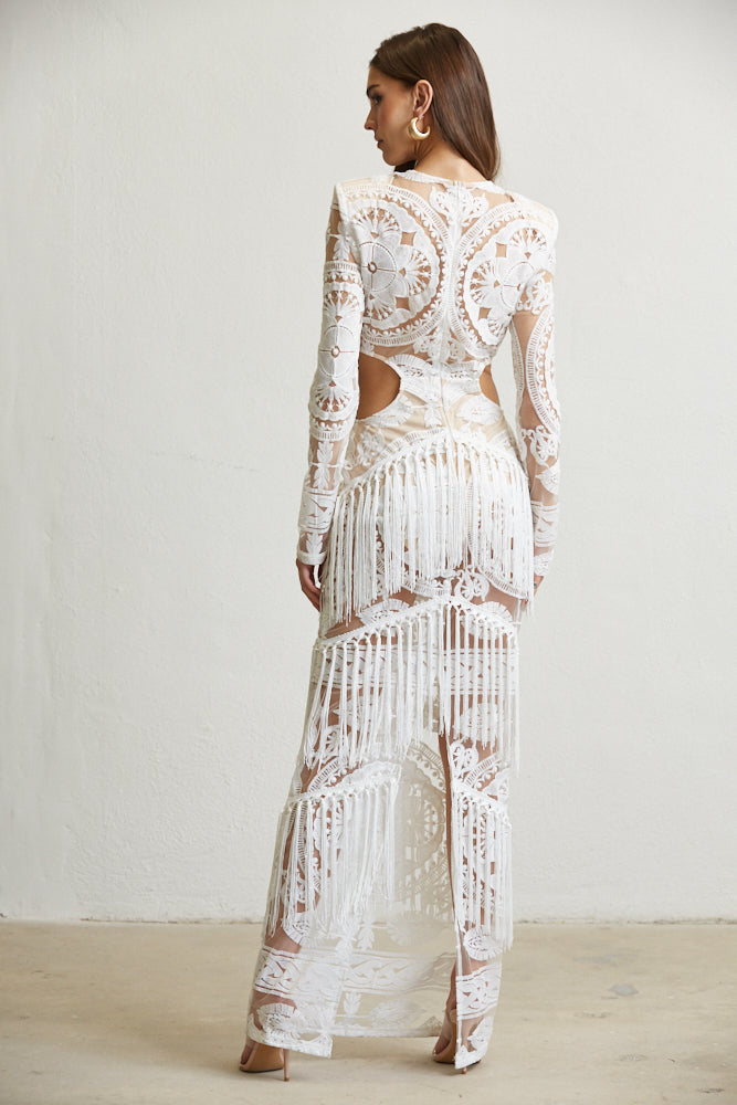 Harper Embroidered Fringe Cocktail Dress for Women