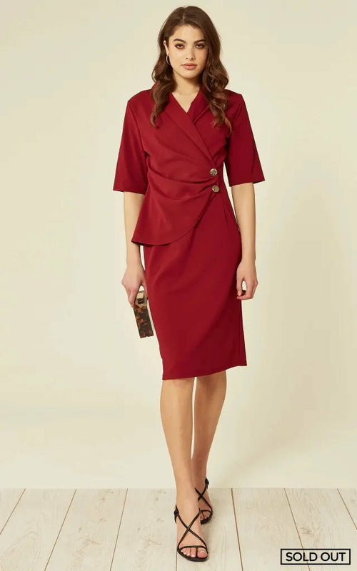 Women's Wrap Blazer Dress Elegant Office Dress