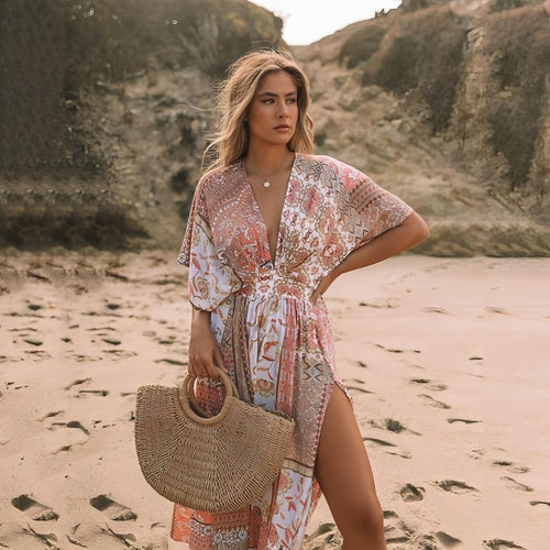 Floral Print A-Line Dress Women Spring Casual Elegant Wear