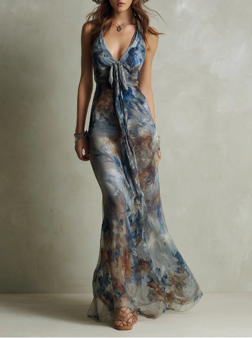Floral Backless Midi Sundress