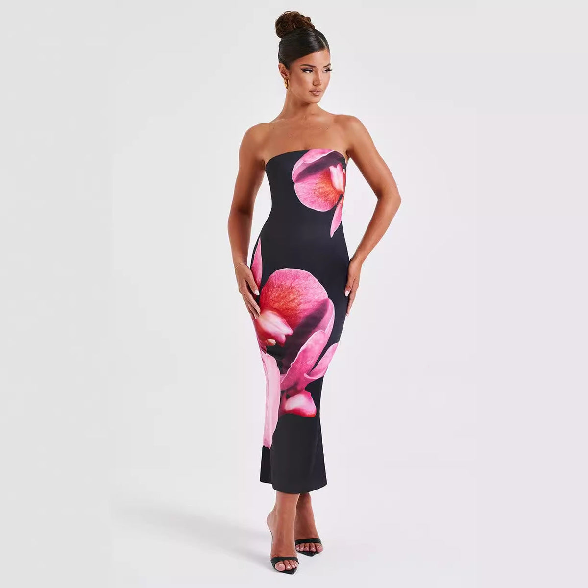 Backless Floral Tube Maxi Dress for Women Summer Elegant