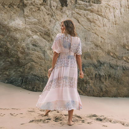Floral Print A-Line Dress Women Spring Casual Elegant Wear