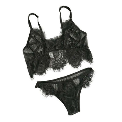 Sexy Lace Bralette G String Sheer Mesh Lingerie Set Women