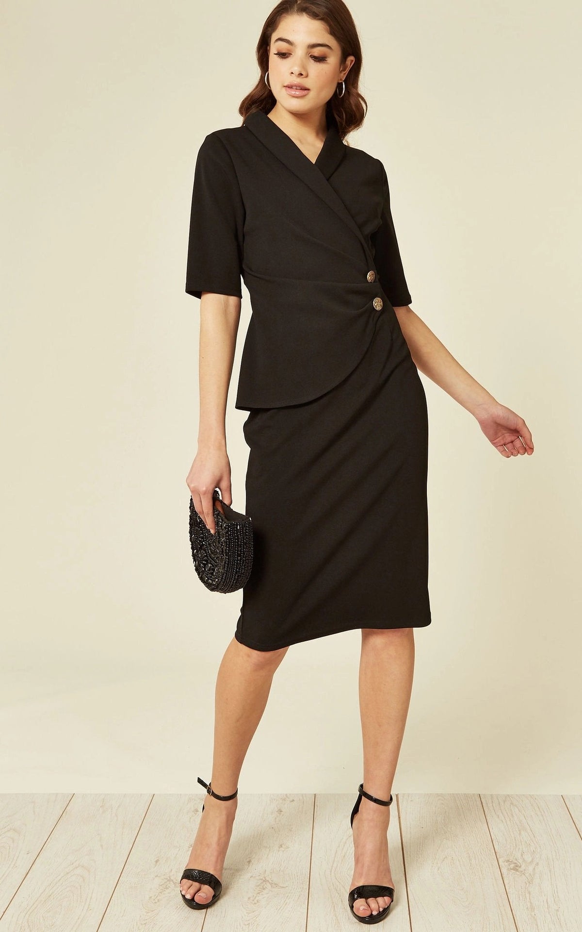 Women's Wrap Blazer Dress Elegant Office Dress