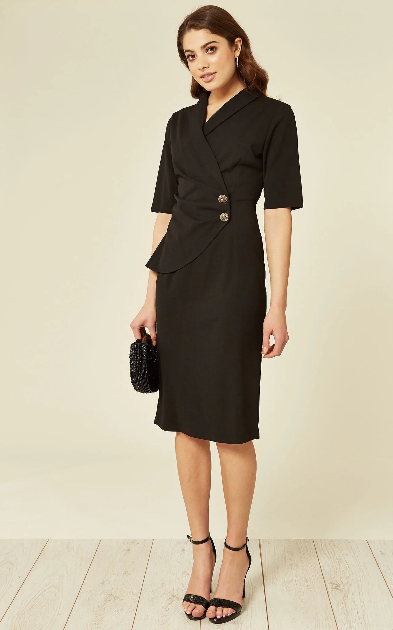 Women's Wrap Blazer Dress Elegant Office Dress