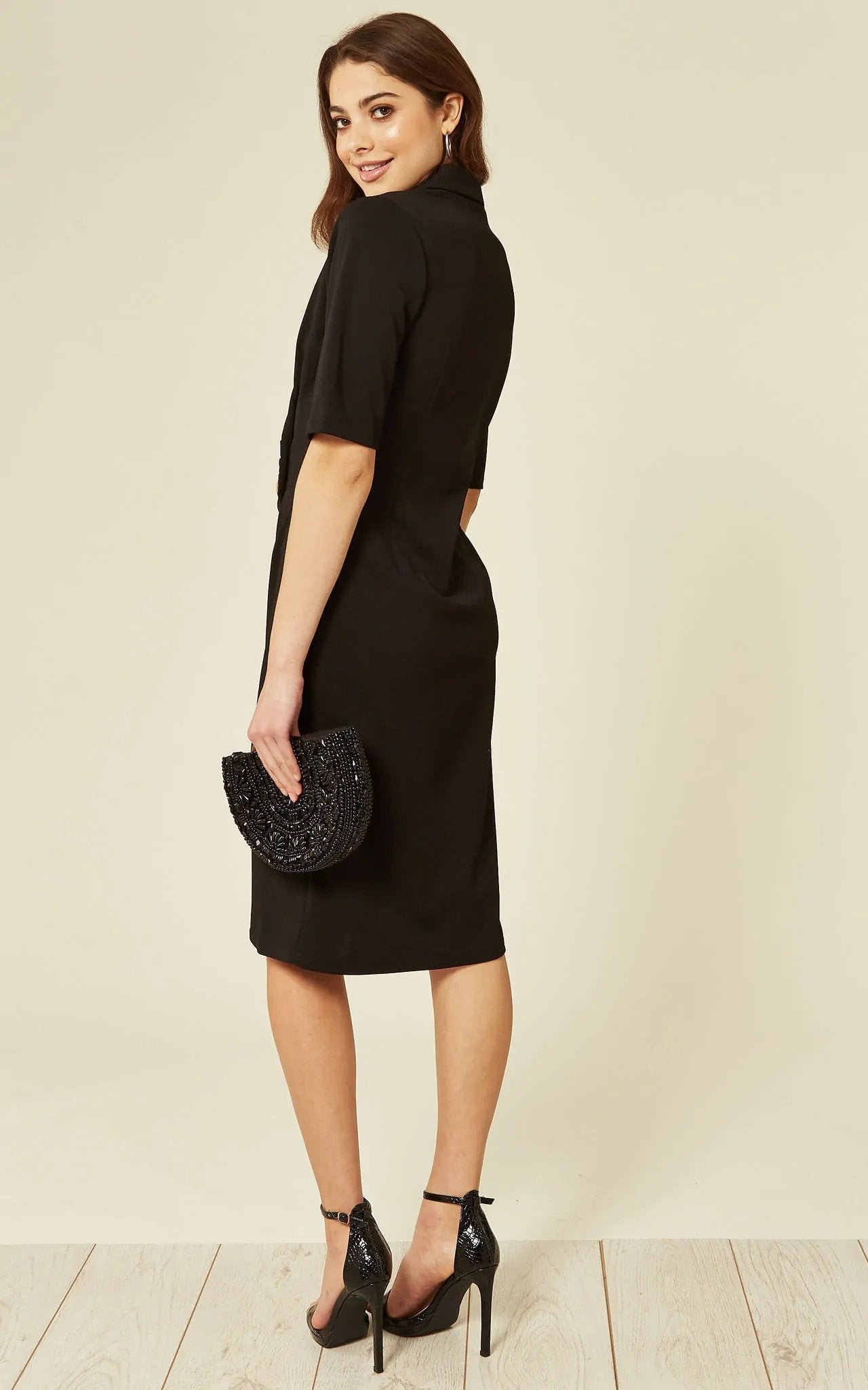 Women's Wrap Blazer Dress Elegant Office Dress