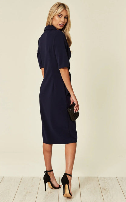 Women's Wrap Blazer Dress Elegant Office Dress
