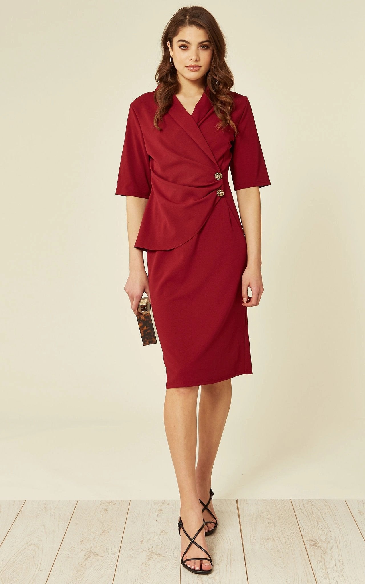 Women's Wrap Blazer Dress Elegant Office Dress