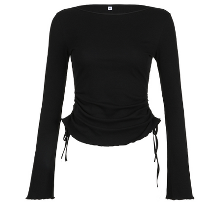 Pleated Long-Sleeved Base Shirt (One Piece)