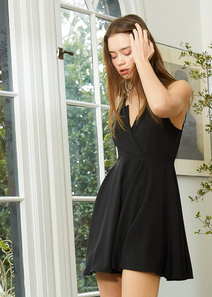 V-Neck Spaghetti Strap Babydoll Cocktail Dress Women
