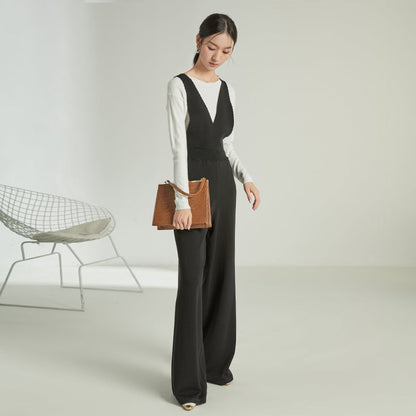 Sleeveless High Waist Casual Knit Jumpsuit for Autumn