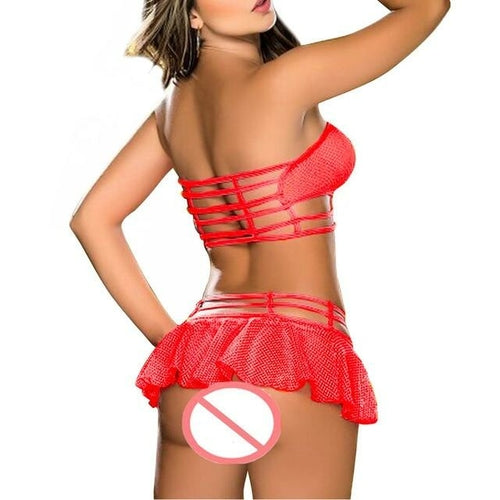 Lace Corset Babydoll G-String Push Up Lingerie Set