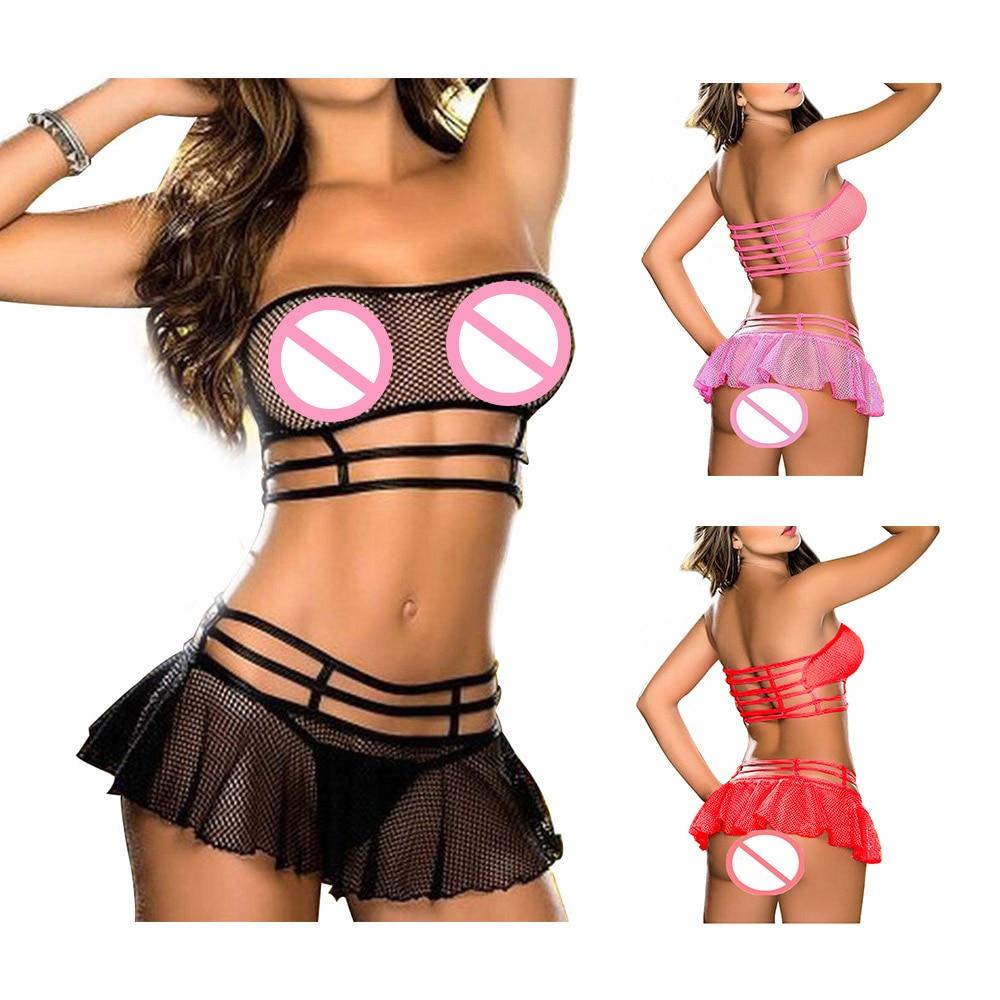 Lace Corset Babydoll G-String Push Up Lingerie Set
