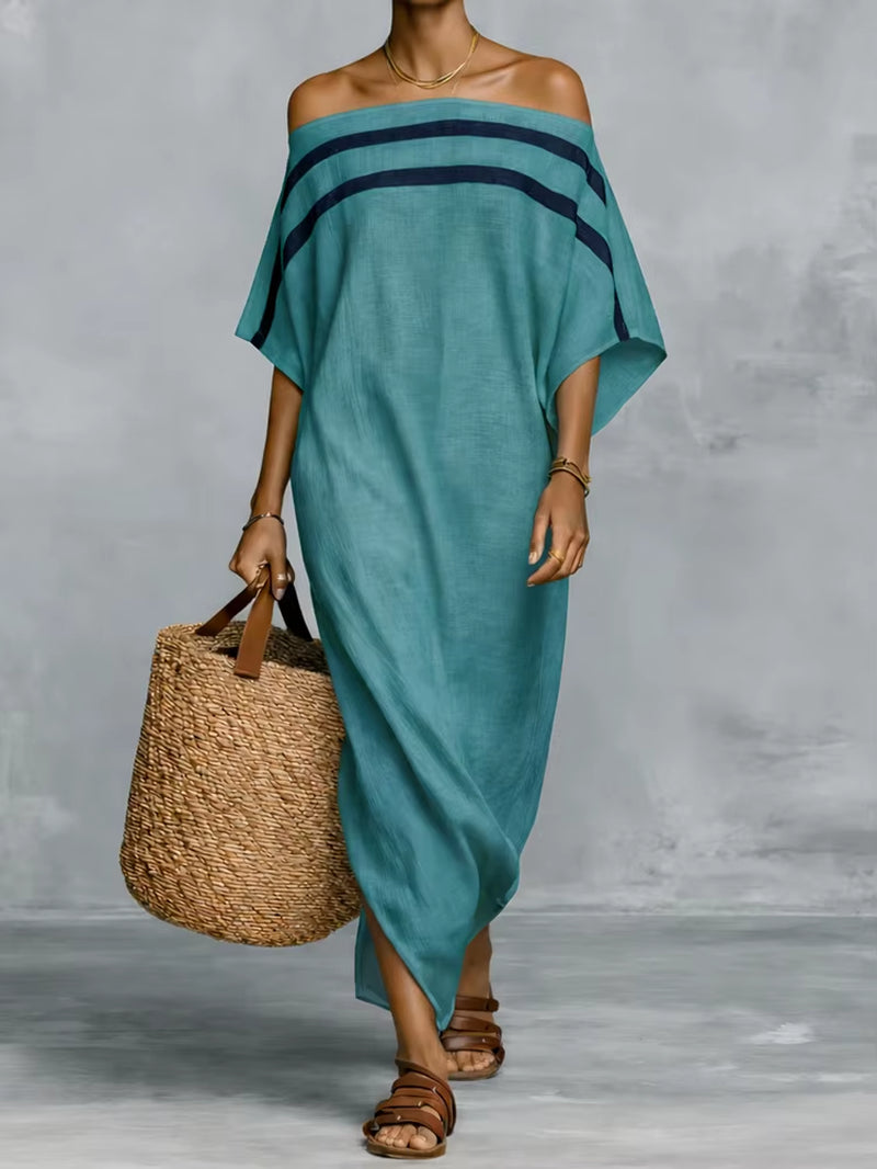 Women Beach Style Long Sleeve Boho Floral Print Maxi Dress