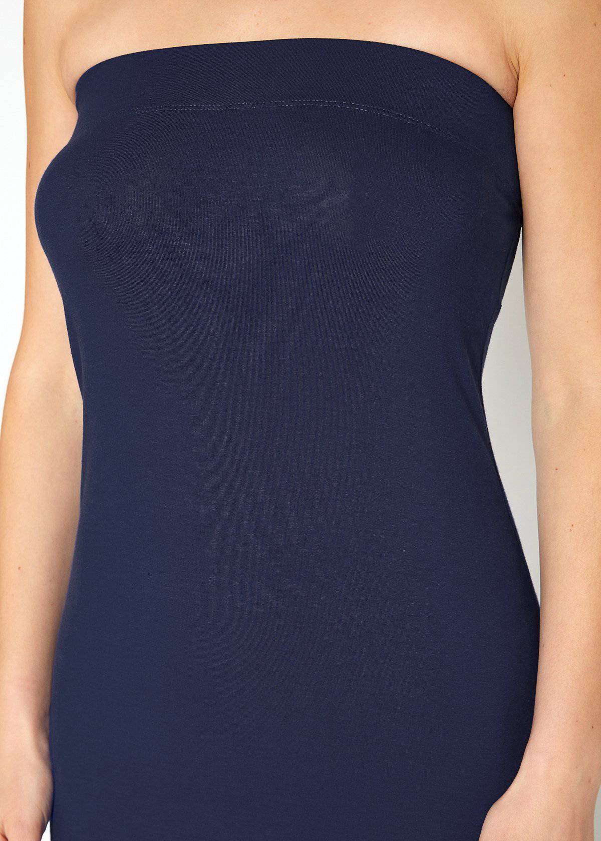 Women's Tube Top Bodycon Knee Length Dress