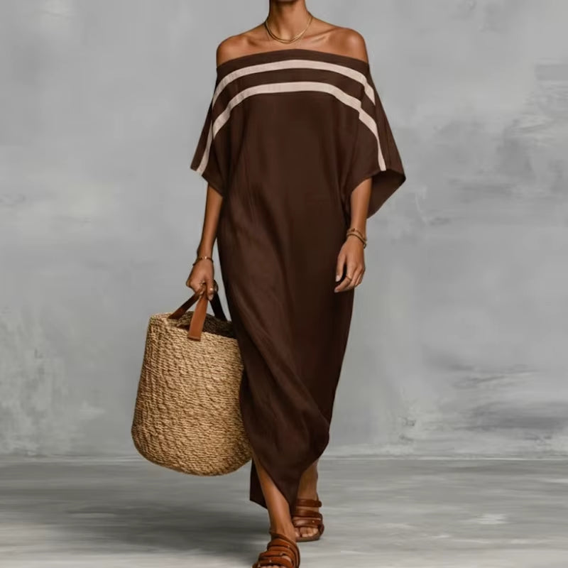 Women Beach Style Long Sleeve Boho Floral Print Maxi Dress