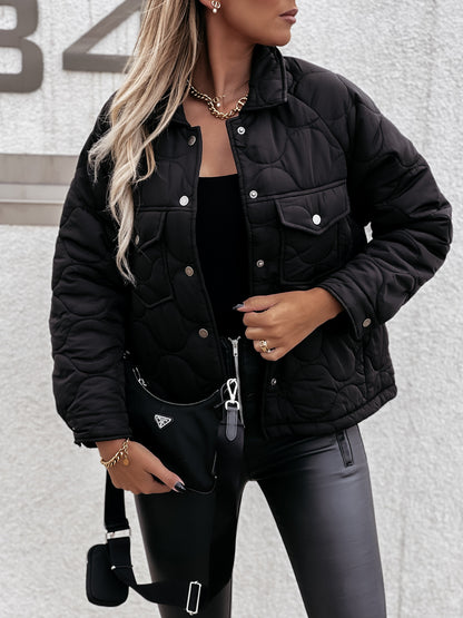 Women's Long Sleeve Cotton Coat for Casual Wear