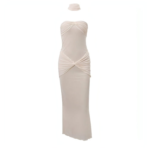 Sequin Fishtail Evening Gown Sheer Maxi Dress for Women