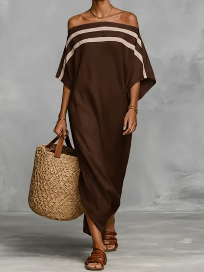 Women Beach Style Long Sleeve Boho Floral Print Maxi Dress