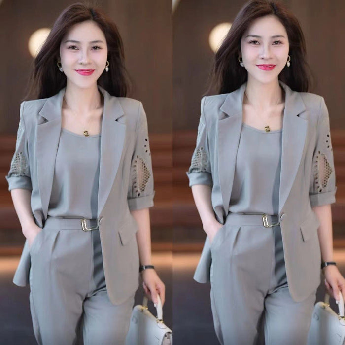 Women's Three-Piece Suit with Harem Pants
