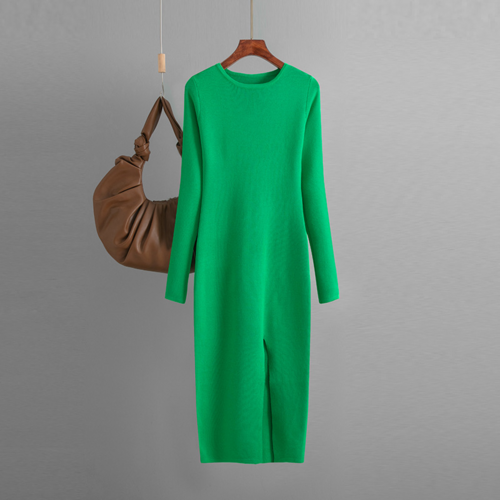 Long Sleeve Knitted Backless Sweater Dress for Women
