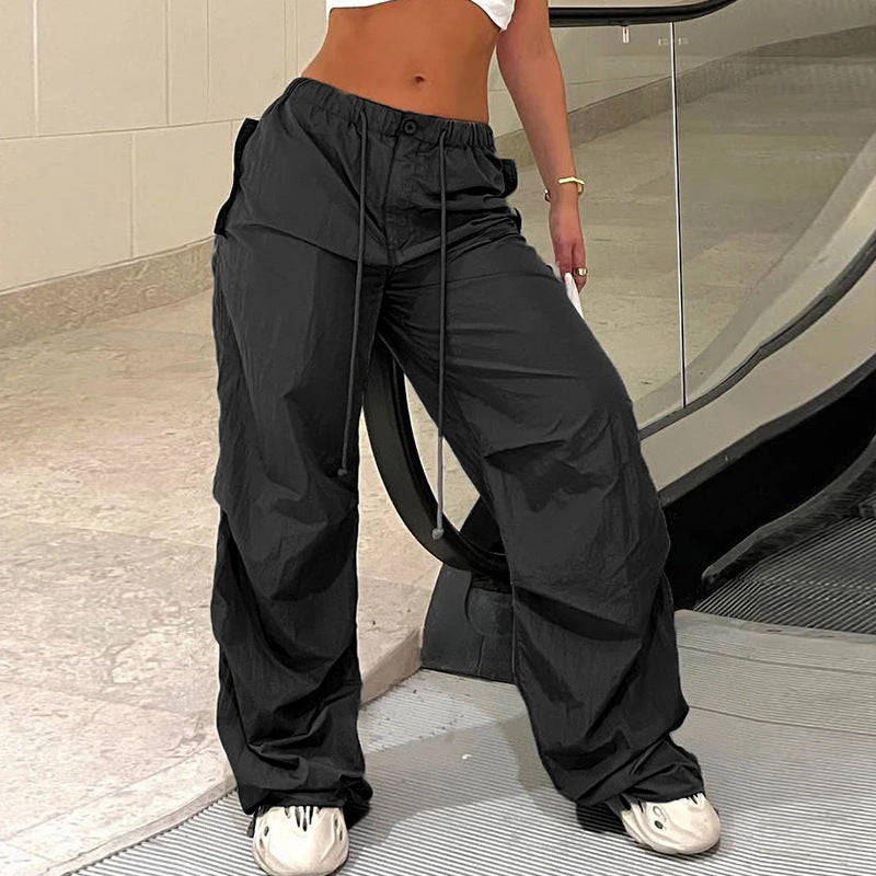 Women's Casual Low Waist Cargo Harem Trousers