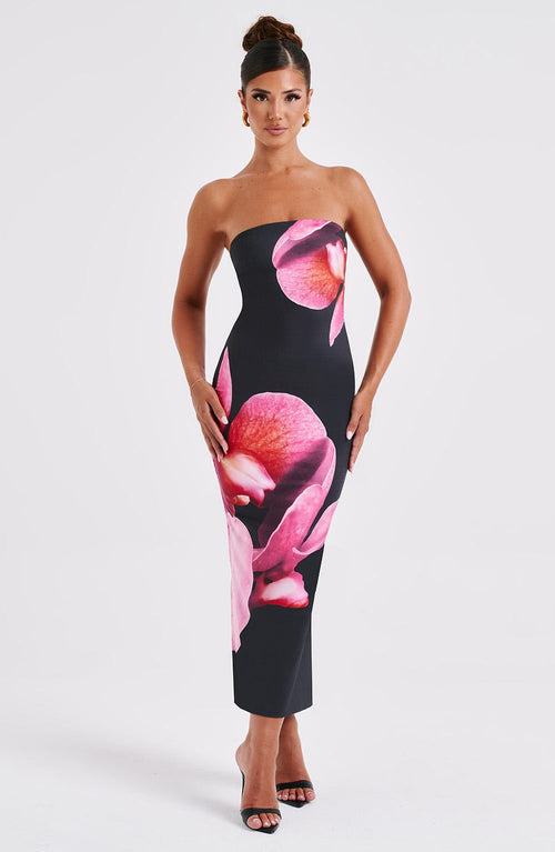 Backless Floral Tube Maxi Dress for Women Summer Elegant