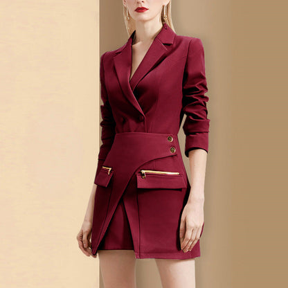 Women's Office Blazer Skirt Suit Set Elegant Two Piece Wear