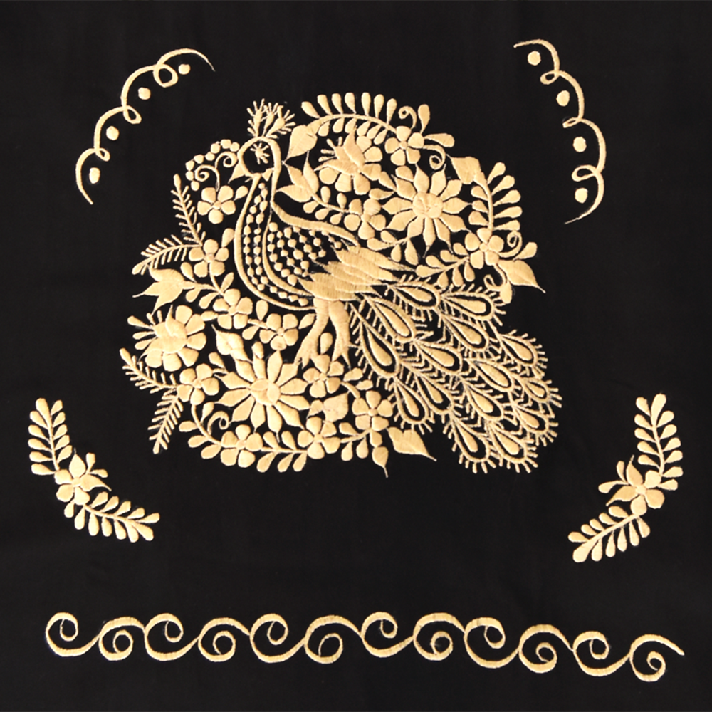 Ethnic Mexican Embroidered Cotton Folk Dress for Women