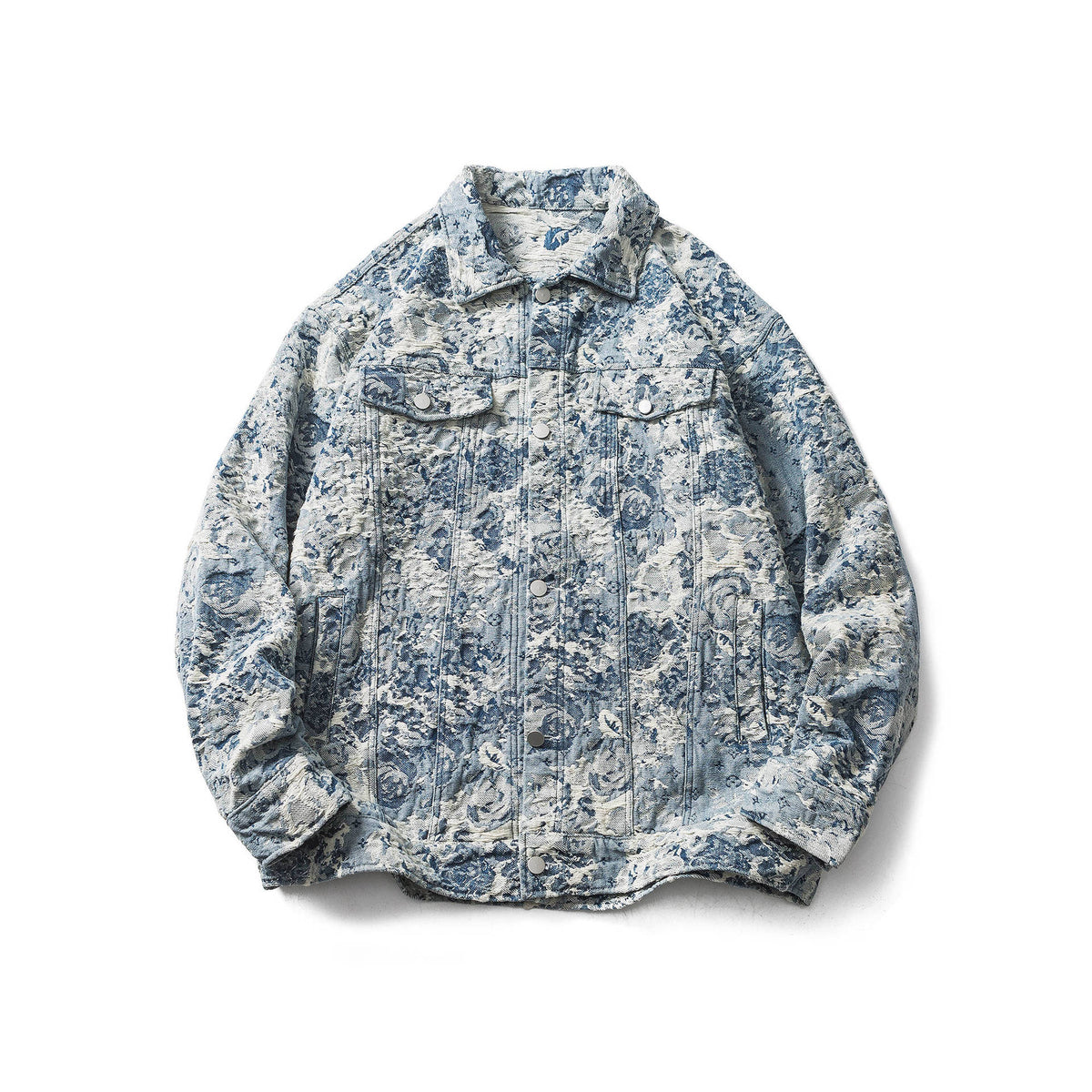 Color Contrast Corduroy Stand Collar Coat