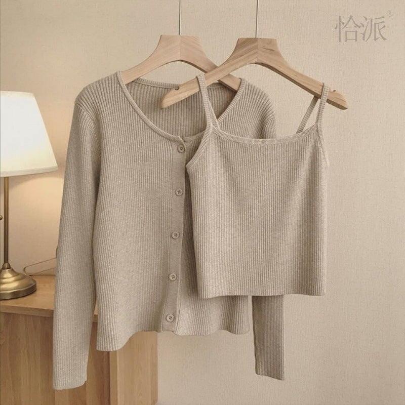 Women's Fashion Set: Tank Top & Knit Cardigan (2 Pieces)