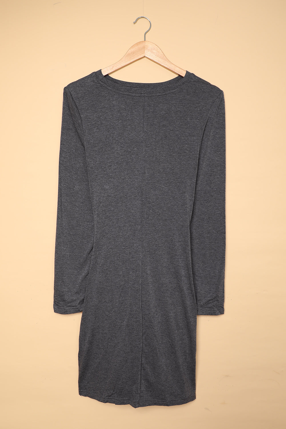 Gray Twist Cut-Out Ruched Bodycon Mini Dress for Women