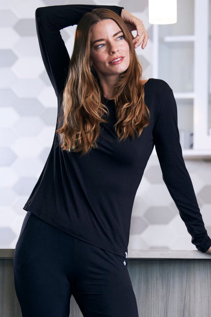 Bamboo Lounge Long Sleeve T Shirt Womens Soft Casual Daywear