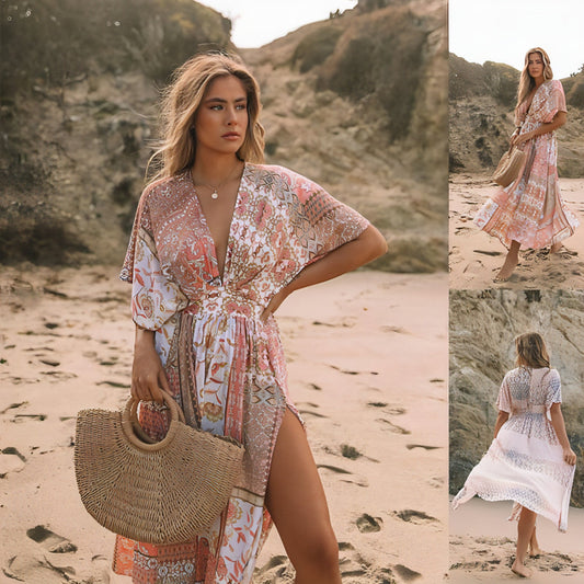 Floral Print A-Line Dress Women Spring Casual Elegant Wear