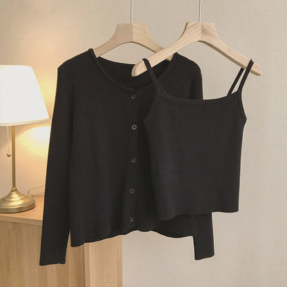 Women's Fashion Set: Tank Top & Knit Cardigan (2 Pieces)