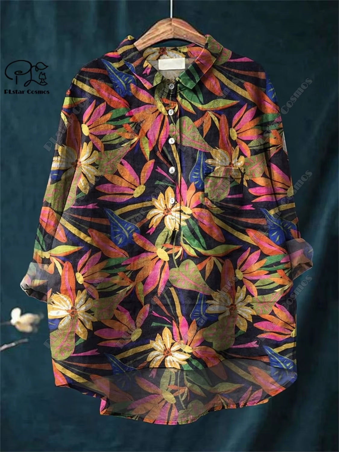 Women 3D Floral Open Tube Shirt Strapless Summer Top Printed