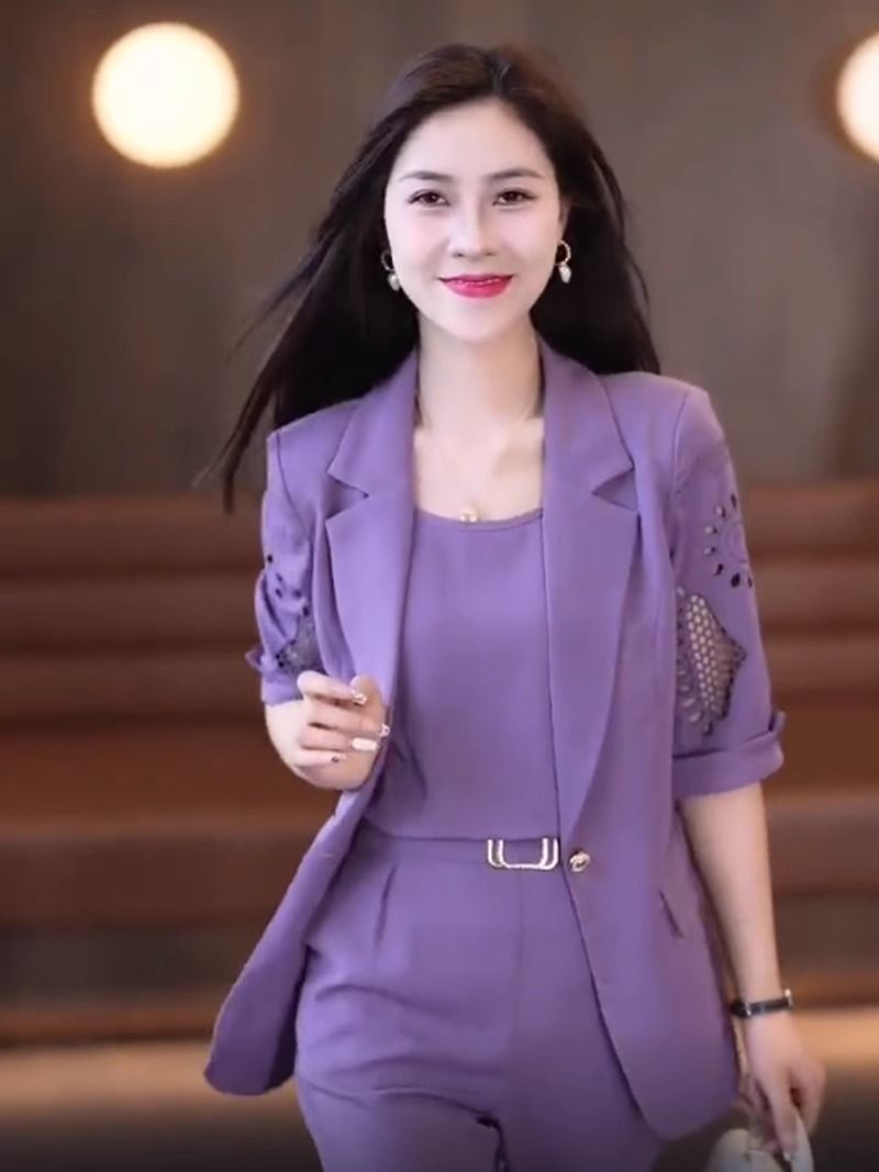 Women's Three-Piece Suit with Harem Pants