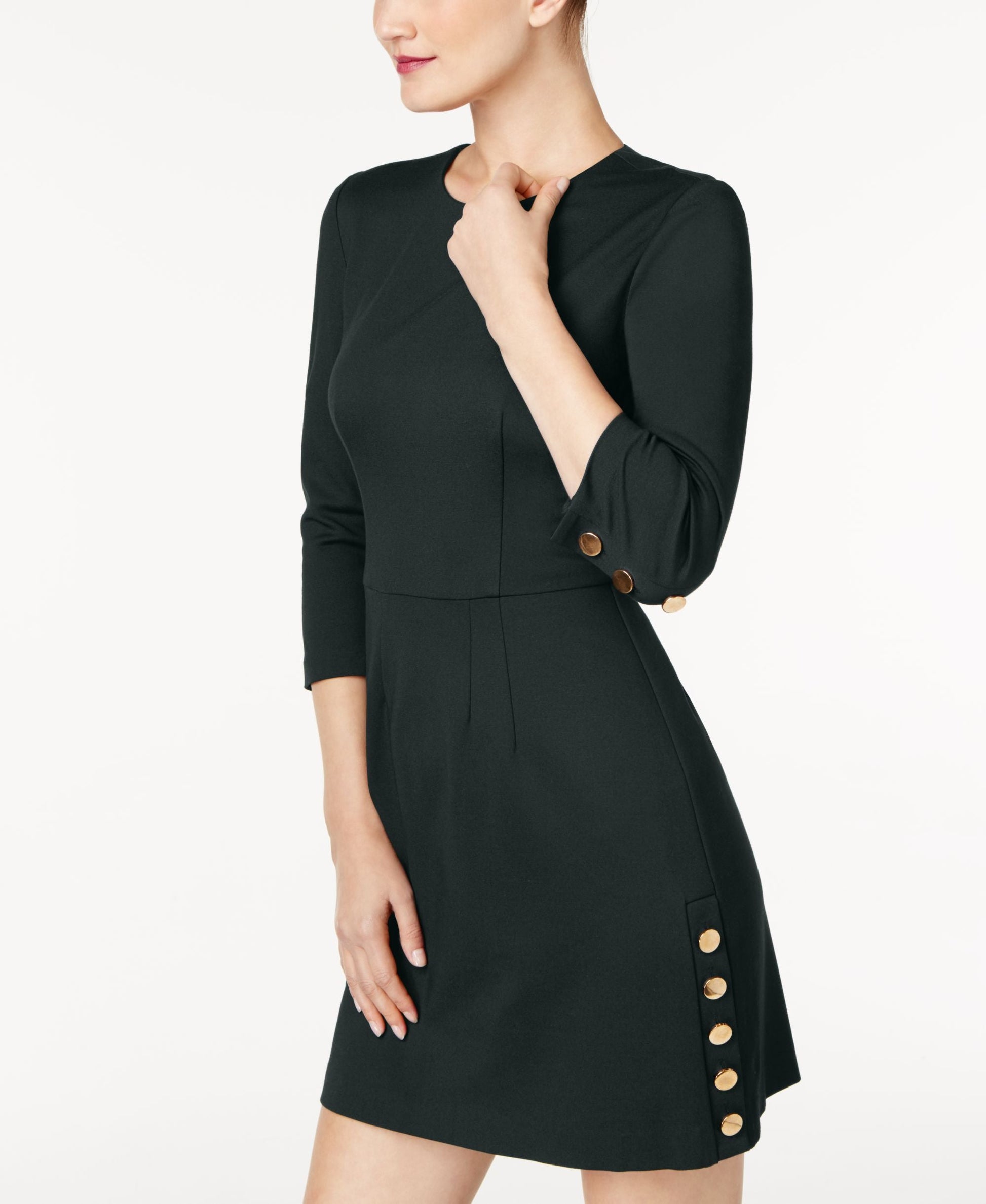 Women's Button Detail Ponte Sheath Office Dress