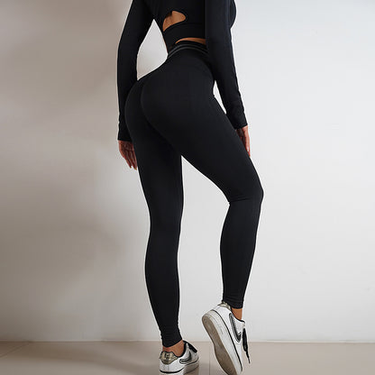 Quick-Dry Women's Yoga Set with Long Sleeve & Pants