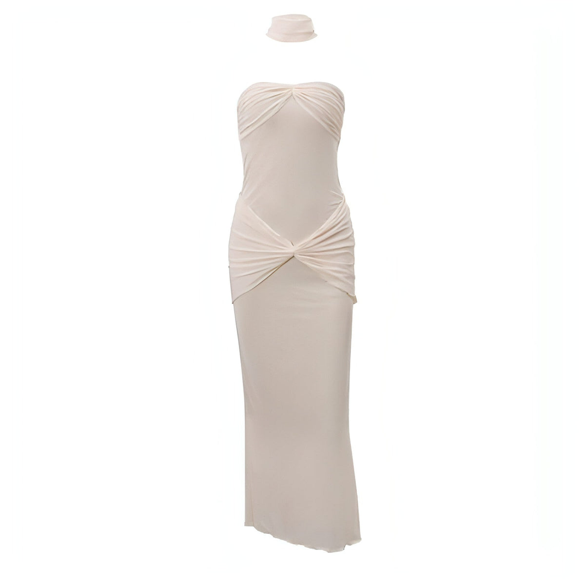 Sequin Fishtail Evening Gown Sheer Maxi Dress for Women
