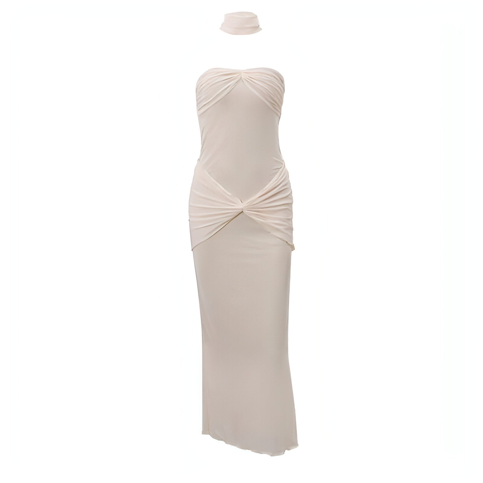 Sequin Fishtail Evening Gown Sheer Maxi Dress for Women