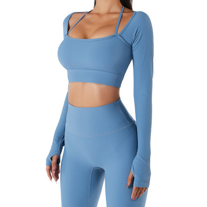 Women Quick Drying Slim Fit Workout Top Leggings Active Set