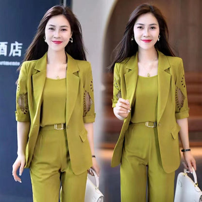 Women's Three-Piece Suit with Harem Pants