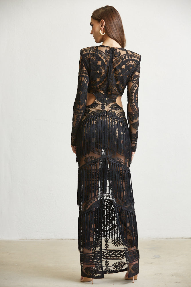 Harper Embroidered Fringe Cocktail Dress for Women