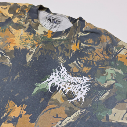 Men Graphic Camo Print Cotton Oversized T Shirt Black