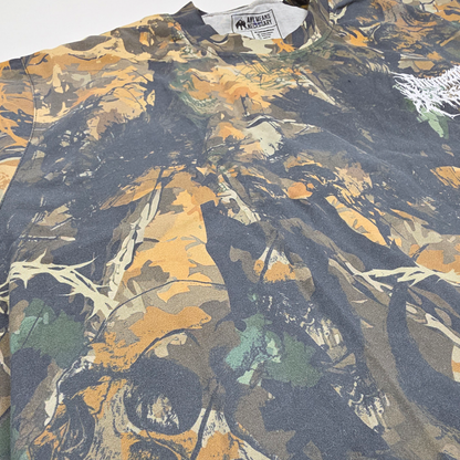 Men Graphic Camo Print Cotton Oversized T Shirt Black