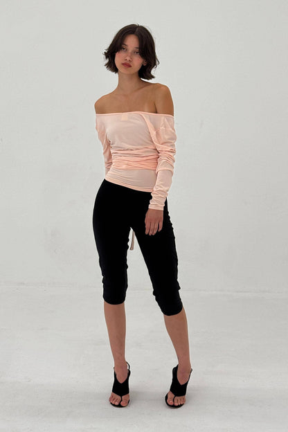 Ballerina Wrap Top Powder Pink Womens Bamboo Jersey Layering