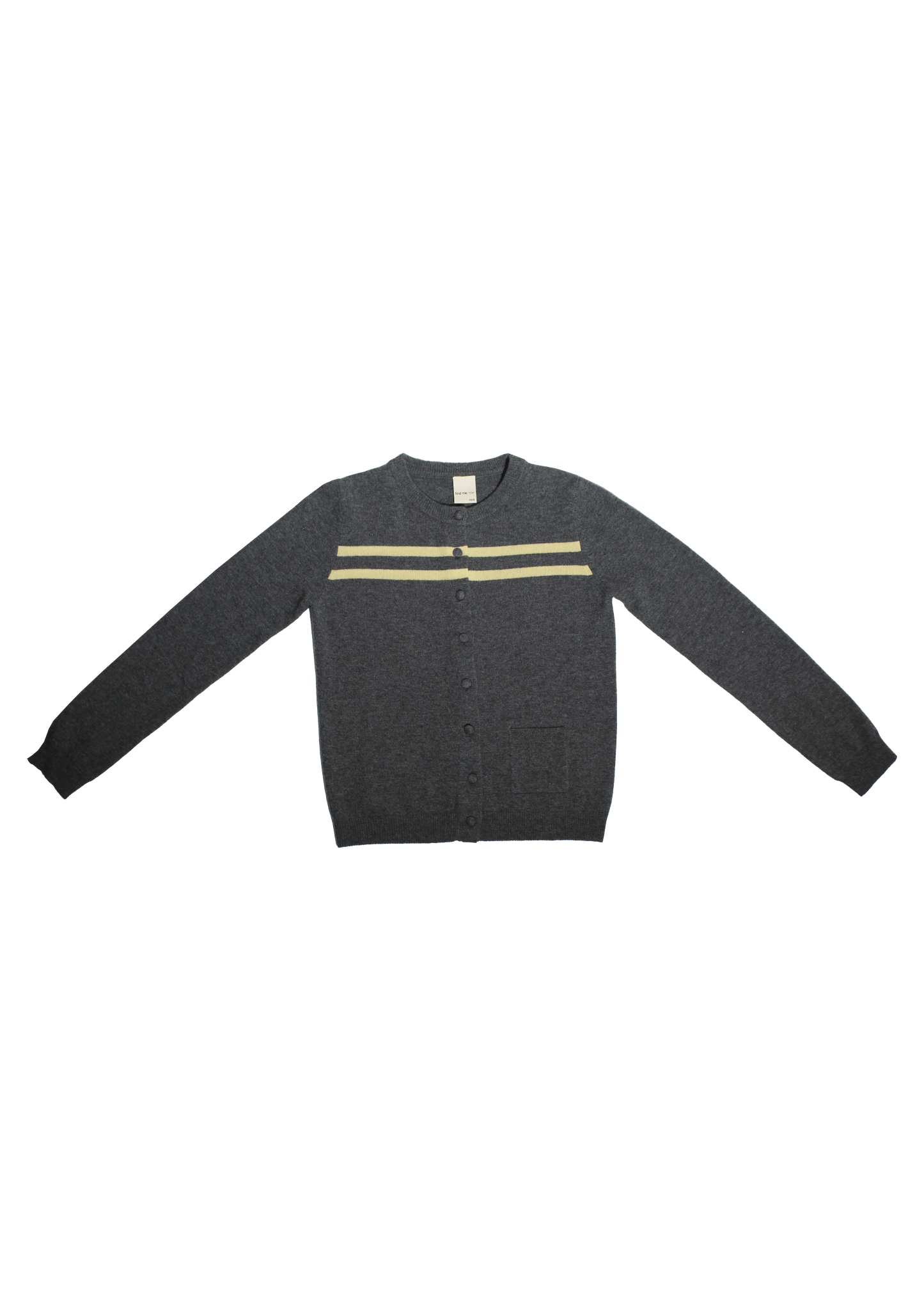 Women Cashmere Wool Stripe Cardigan Charcoal Butter Knit