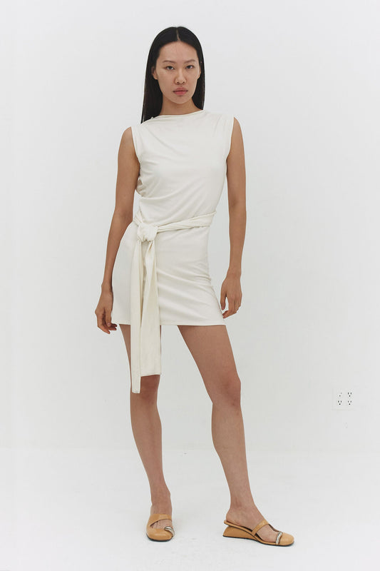 Beatriz Dress Off White Womens Mini Dress Summer Casual Tops