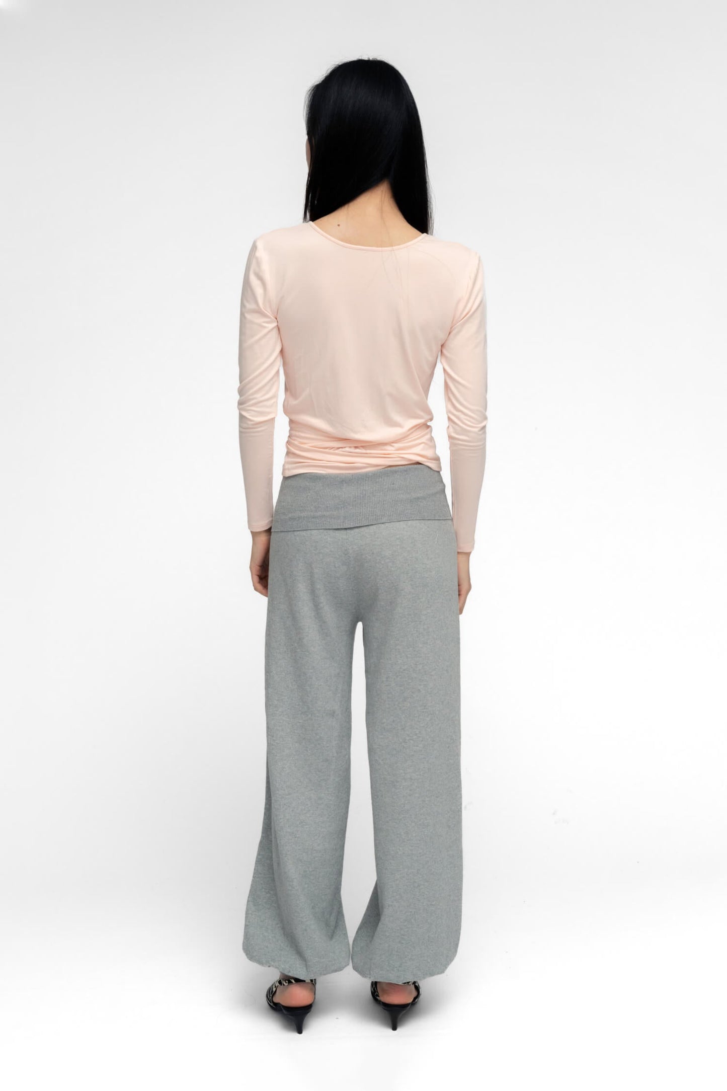 Ballerina Wrap Top Powder Pink Womens Bamboo Jersey Layering